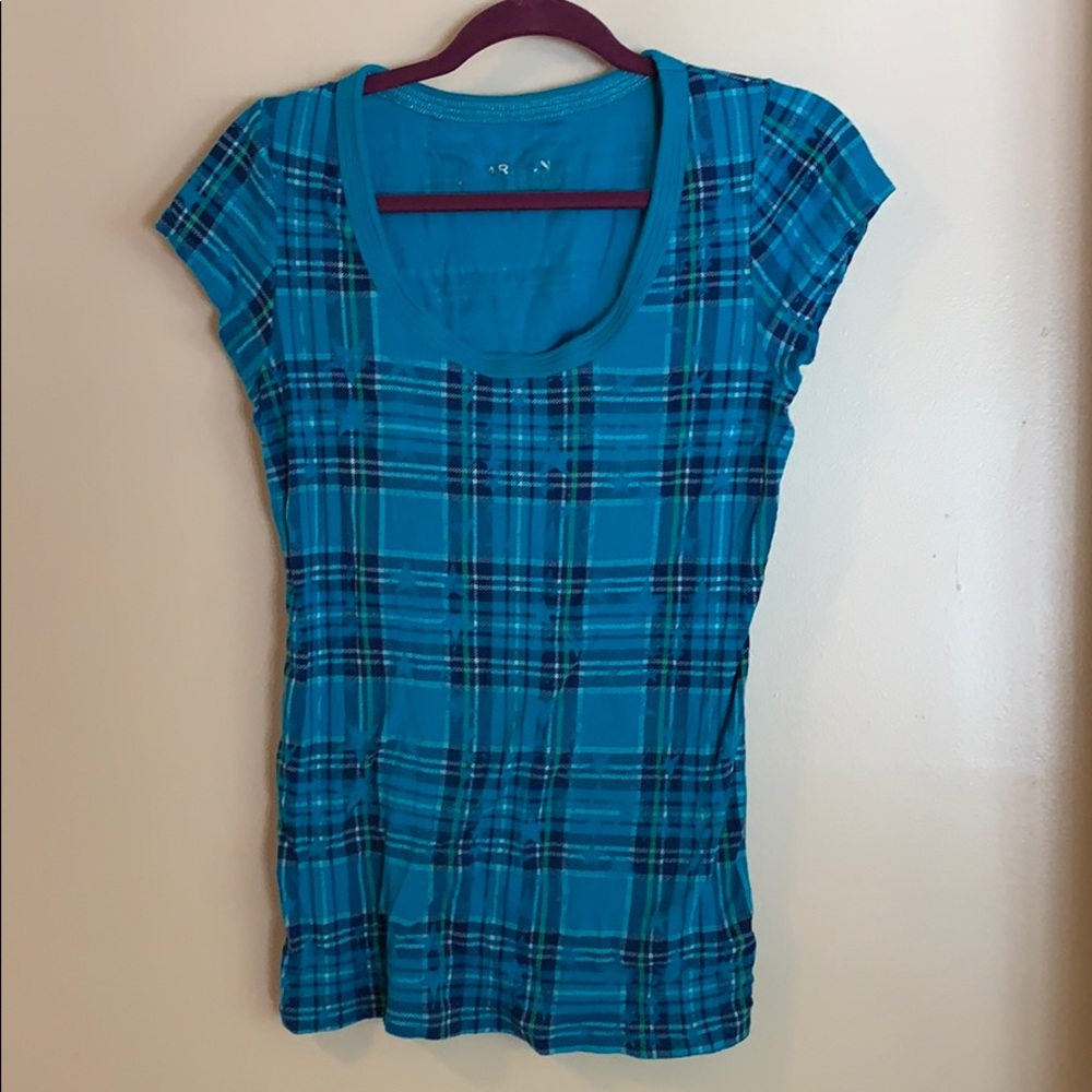 Arizona Plaid Star Scoop Neck Tee